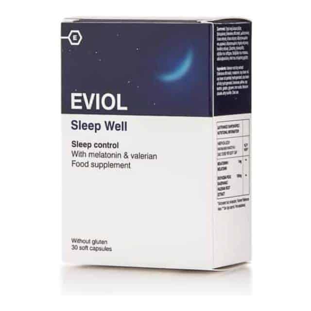 Eviol Sleep Well 30caps - Βαλεριάνα με Μελατονίνη για τη ρύθμιση του ύπνου 30 κάψουλες