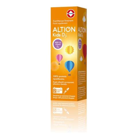 Altion Kids D3 Drops Συμπλήρωμα διατροφής για την υγεία των δοντιών των οστών και τη φυσιολογική ανάπτυξη 400iu 20ml