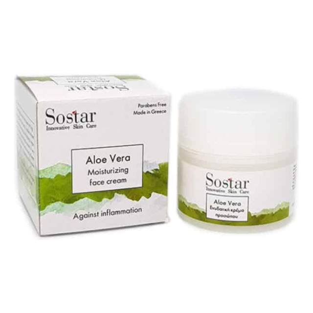 Sostar Ενυδατική Κρέμα Προσώπου με Αλόη κατά της Φλόγωσης Νέα Συσκευασία 50ml