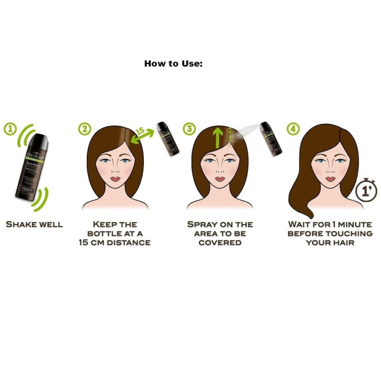 BioKap Nutricolor Spray Touch-up Black , Μαύρο Spray  Κάλυψης της Ρίζας  75ml