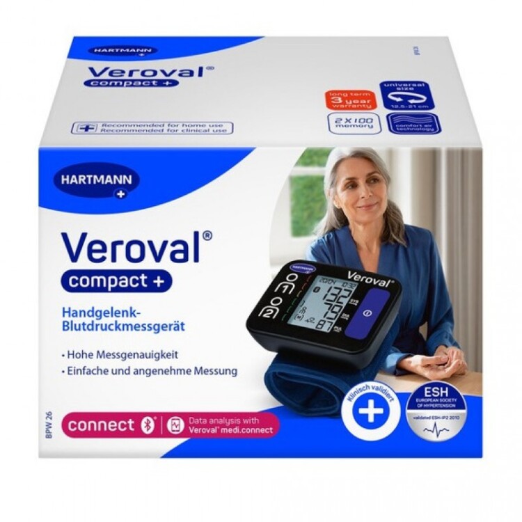 Hartmann Veroval Compact +  , Πιεσόμετρο Καρπού με ανίχνευση Αρρυθμίας & Bluetooth 1 ΤΕΜ