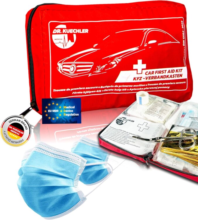 Dr. Kuechler First Aid Kit DIN 13164 , Φαρμακείο Αυτοκινήτου με Πιστοποποίηση DIN 13164