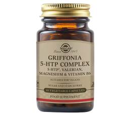 Solgar GRIFFONIA 5-HTP COMPLEX , Συμπλήρωμα Διατροφής για το άγχος  30 Φυτοκάψουλες