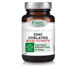 Power Health ZINC CHELATED BISGLYCINATE, Χηλική μορφή δισγλυκινικού ψευδαργύρου  90caps