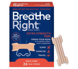 Breathe Right Original Extra Strength - Ρινικές Ταινίες για ύπνο άσκηση αλλεργίες , 26 τεμάχια