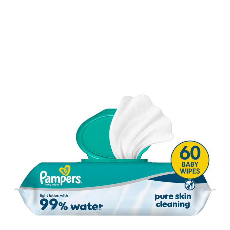 Pampers Baby Wipes 99 % Water  ,Μωρομάντηλα 99% νερό  60 τεμάχια